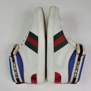 Gucci | Shoes | Gucci White Leather New Ace High Top  display picture 1